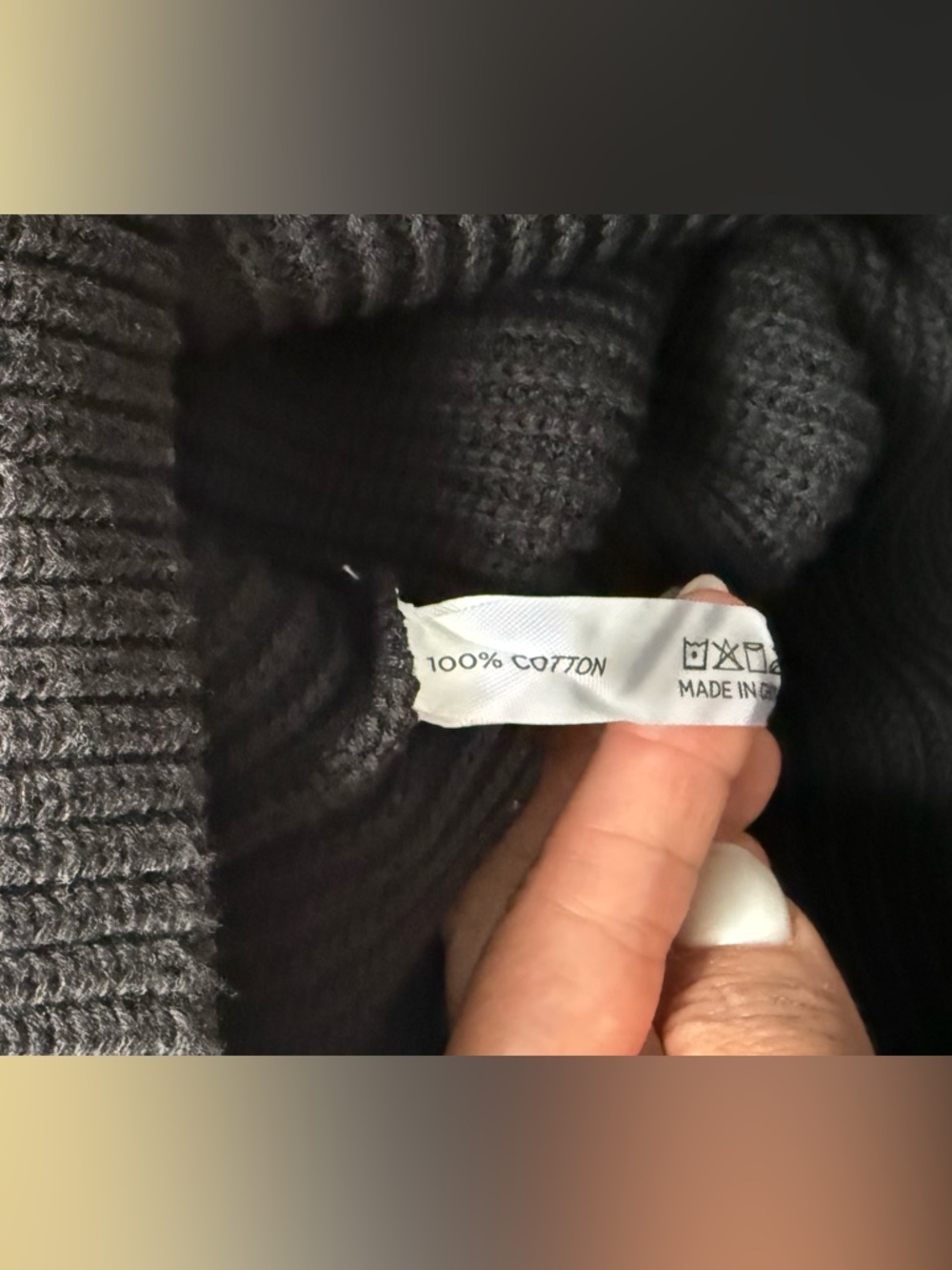 Tuckernuck Black V-Neck Sweater with Cream Trim - Picture 6 of 6